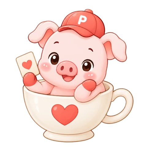 Pip keeping you company with a heart flashcard