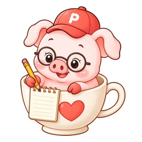 Pip writing notes with a pencil and glasses